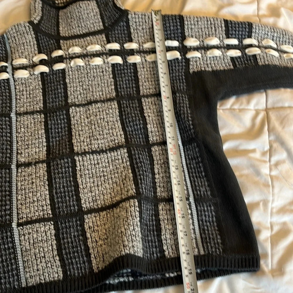 Club Monaco Wool Alpaca  Blend Plaid Woven Sweater Grey size XXS - Picture 11 of 13